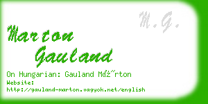 marton gauland business card